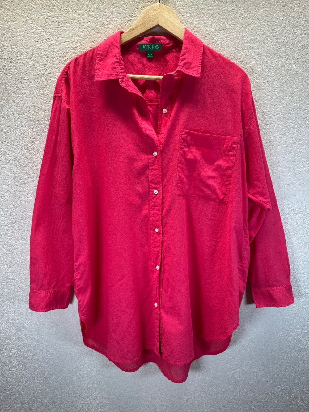 J. Crew Beach Cover-up Shirt Womens M Cotton Boyfriend Fit Summer Resortwear